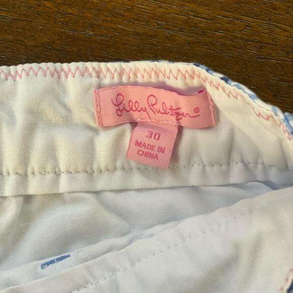 Lily Pulitzer Beaumont Shorts Men's 30R Blue Seashell Print Flat front Bermuda - Picture 5 of 15